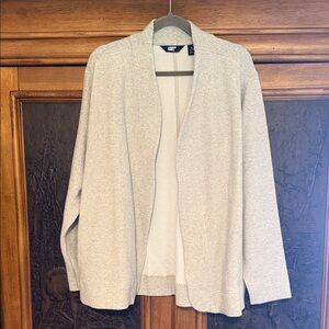 Lands' End Light Gray Open Front Cardigan
